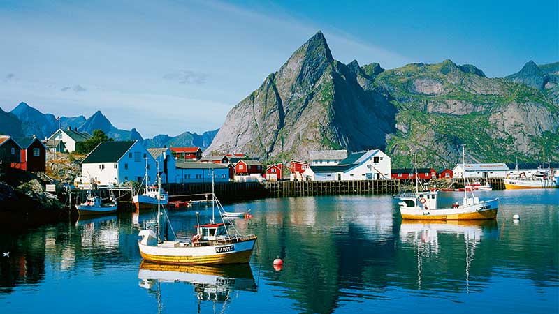 Tjörnarpsbuss vid traditionell fiskehamn i Lofoten – 10-dagars bussresa med ishotell och kryssning i Nordnorge
